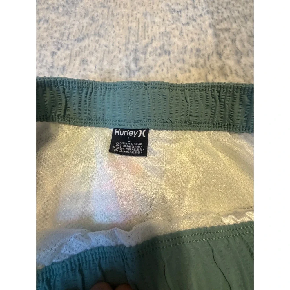 Hurley Kids Swim Trunks Shorts Tropical Pineapple‎ Palm Print Elastic Waist L